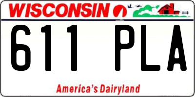 WI license plate 611PLA