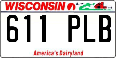WI license plate 611PLB
