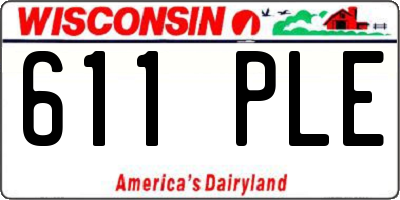 WI license plate 611PLE