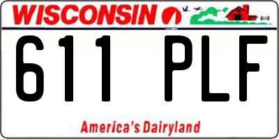 WI license plate 611PLF