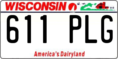 WI license plate 611PLG