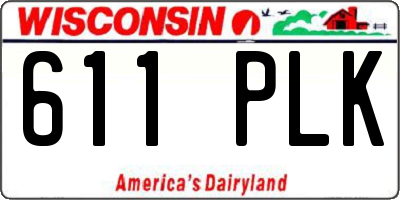 WI license plate 611PLK