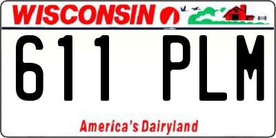 WI license plate 611PLM