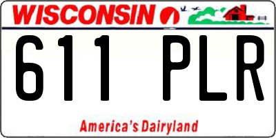 WI license plate 611PLR