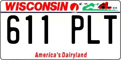 WI license plate 611PLT