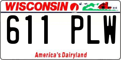 WI license plate 611PLW