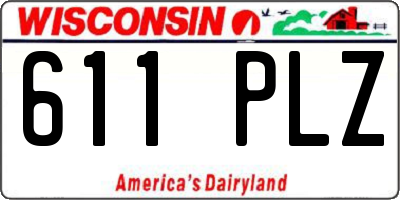 WI license plate 611PLZ