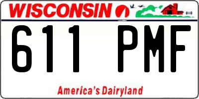 WI license plate 611PMF