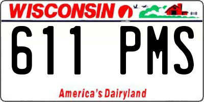 WI license plate 611PMS