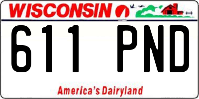 WI license plate 611PND