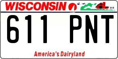 WI license plate 611PNT