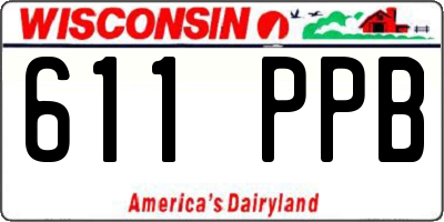 WI license plate 611PPB