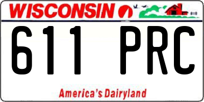 WI license plate 611PRC
