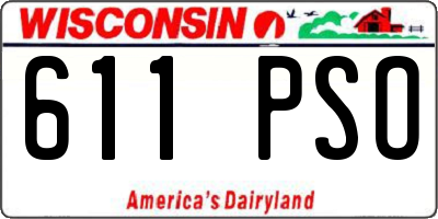 WI license plate 611PSO