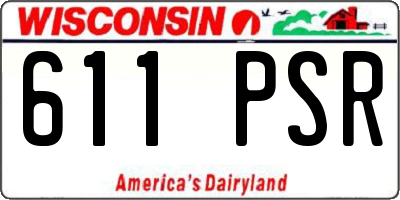 WI license plate 611PSR