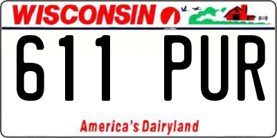 WI license plate 611PUR