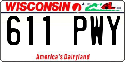 WI license plate 611PWY