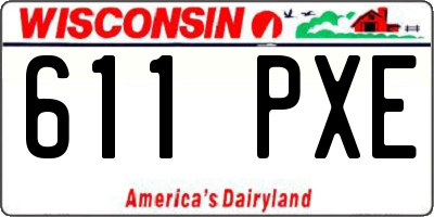 WI license plate 611PXE