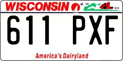 WI license plate 611PXF