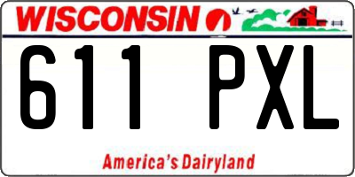 WI license plate 611PXL