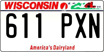 WI license plate 611PXN