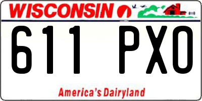 WI license plate 611PXO