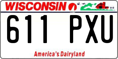 WI license plate 611PXU