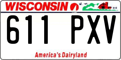 WI license plate 611PXV