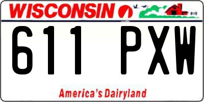 WI license plate 611PXW