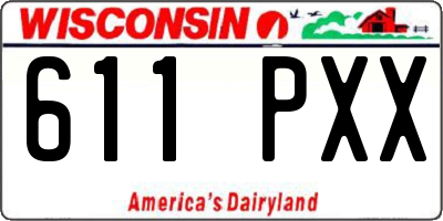 WI license plate 611PXX
