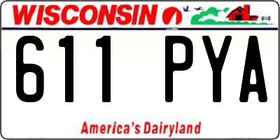 WI license plate 611PYA
