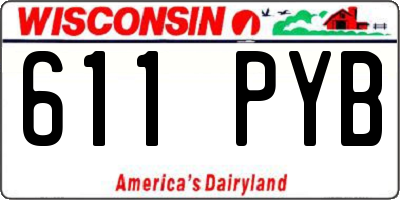 WI license plate 611PYB