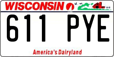 WI license plate 611PYE