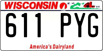 WI license plate 611PYG