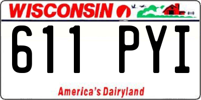 WI license plate 611PYI