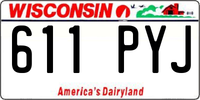 WI license plate 611PYJ
