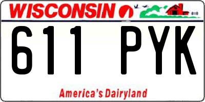 WI license plate 611PYK