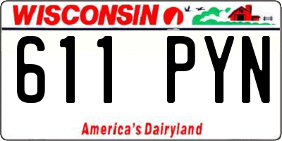 WI license plate 611PYN