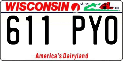 WI license plate 611PYO