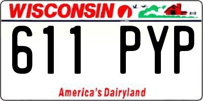 WI license plate 611PYP