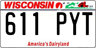 WI license plate 611PYT
