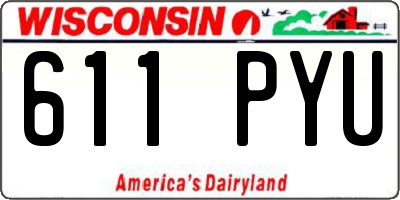 WI license plate 611PYU