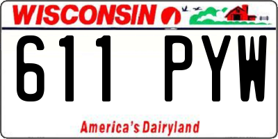 WI license plate 611PYW