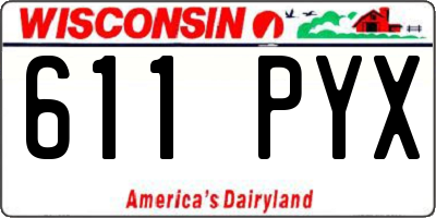 WI license plate 611PYX