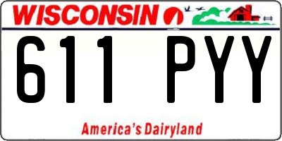 WI license plate 611PYY