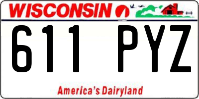 WI license plate 611PYZ