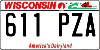 WI license plate 611PZA