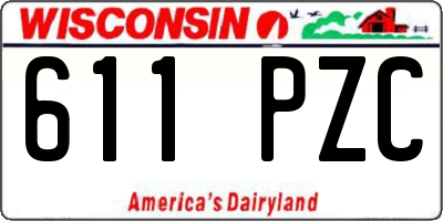WI license plate 611PZC