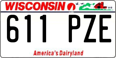 WI license plate 611PZE