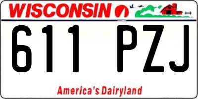 WI license plate 611PZJ